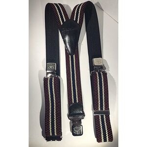 Decalen Men's Heavy Duty Adjustable Suspenders Stainless Steel Clips 1.5" Stripe
